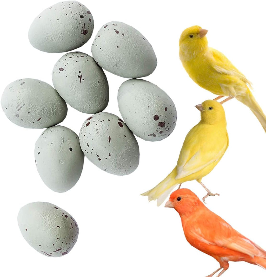 8 Solid Canary Plastic Fake Eggs (19mm*13mm) - Pet Supply