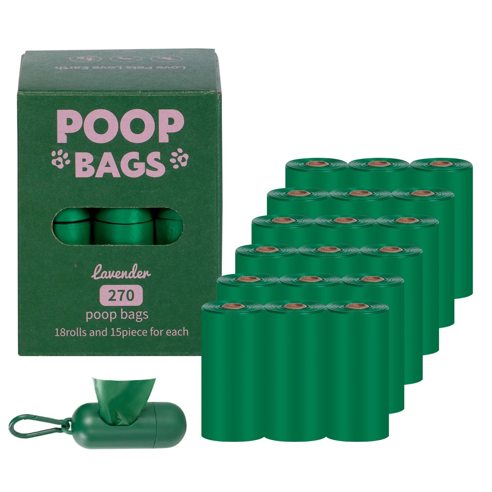 2024 New Manufacturer Custom Pet Waste Disposal Bag Biodegradable Leak Proof Extra Thick Lavender Scented Dog Poop Bags 270