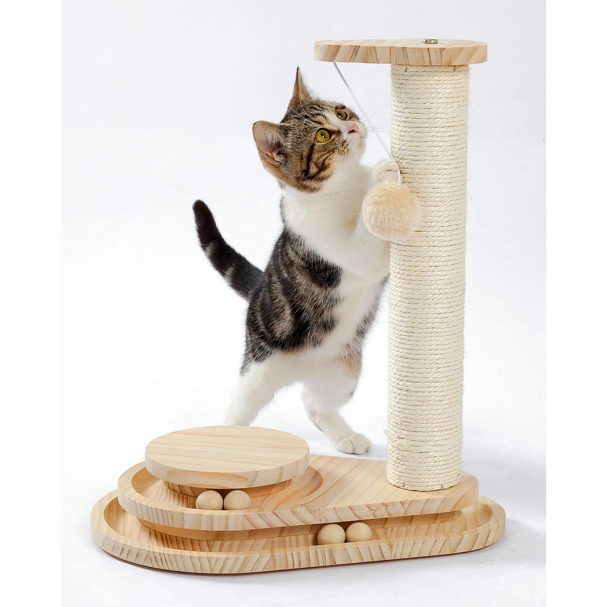Cat Natural Japanese Sisal Scratcher Post Cat Toy Puzzle 17 inch