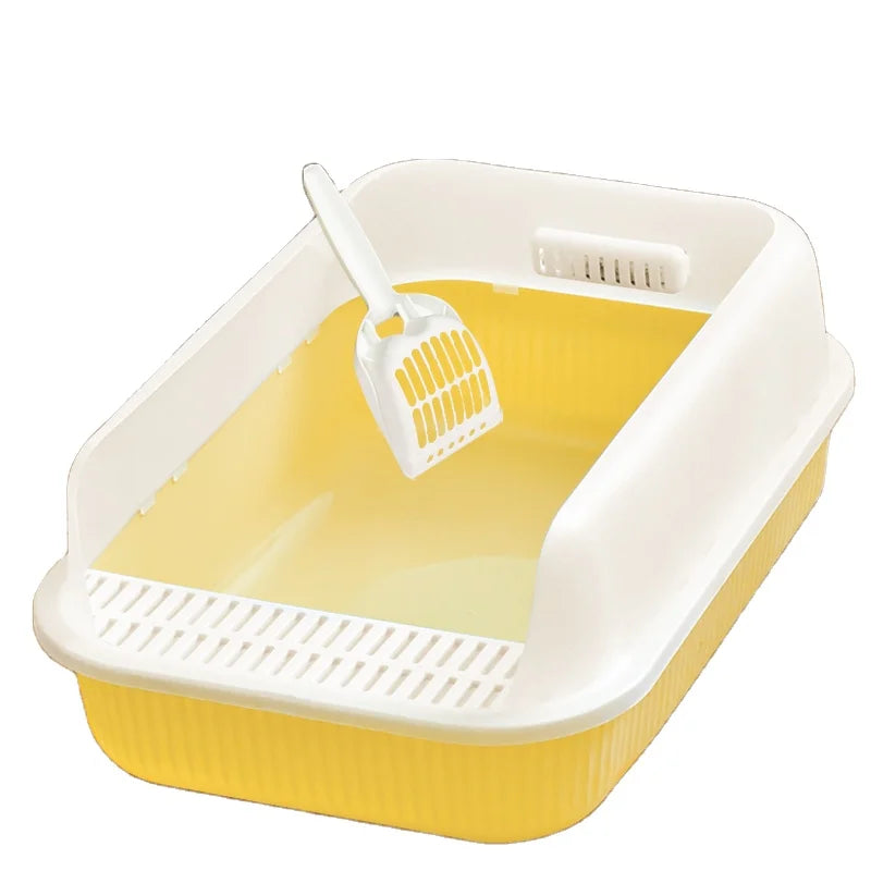 Cat High Border Splash Proof Litter Box Cleaning Convenient Cat Litter Tray Pet Toilet Plastic Cat Litter Box