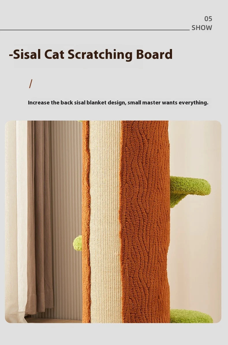 Cat Tree Adjustable Height Integrated Nest Climbing