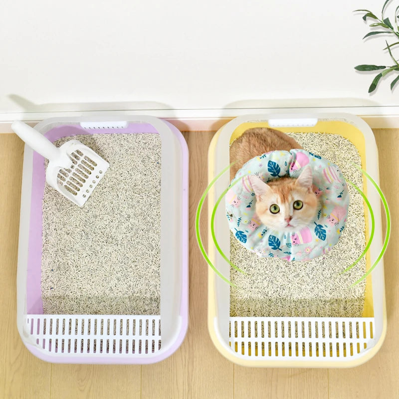 Cat High Border Splash Proof Litter Box Cleaning Convenient Cat Litter Tray Pet Toilet Plastic Cat Litter Box