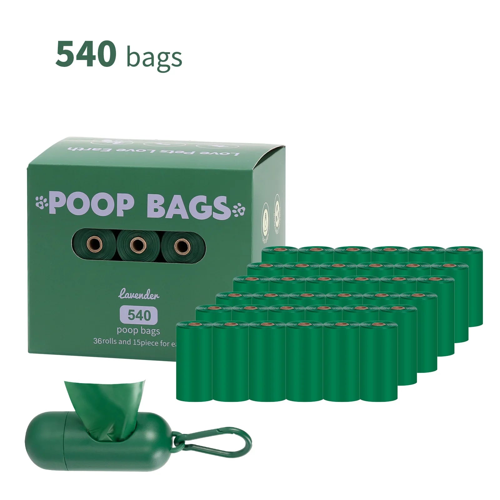2024 New Manufacturer Custom Pet Waste Disposal Bag Biodegradable Leak Proof Extra Thick Lavender Scented Dog Poop Bags 270