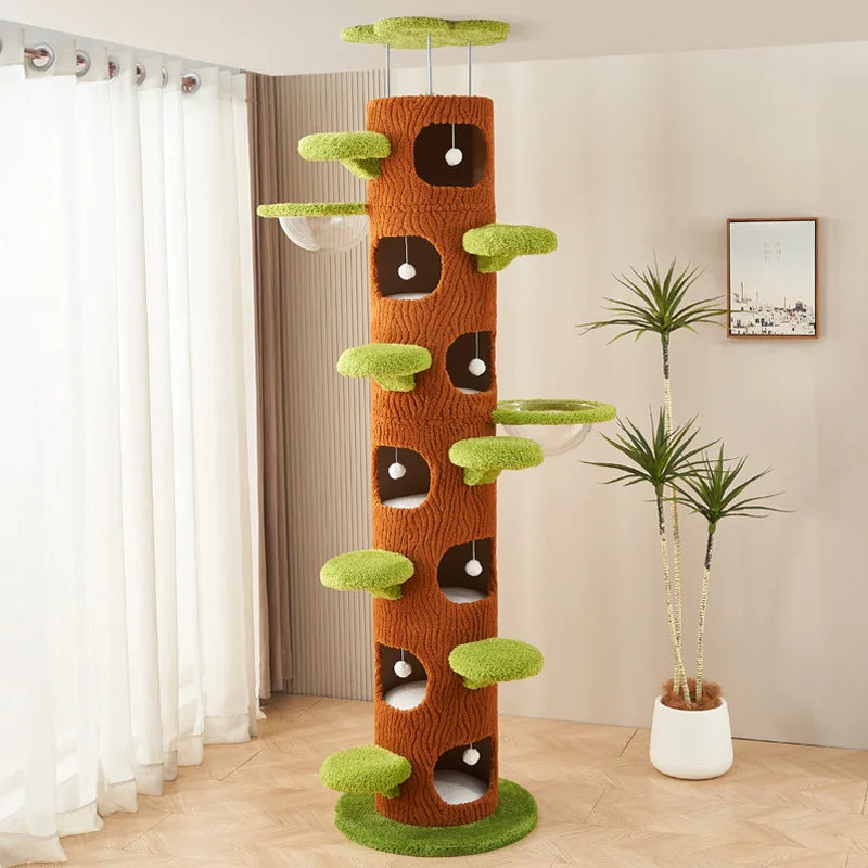 Cat Tree Adjustable Height Integrated Nest Climbing
